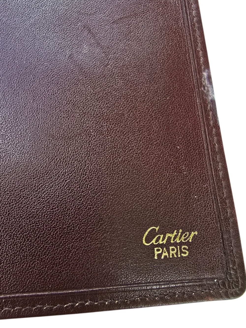 Authentic Vintage Must de Cartier Long Bifold Wallet/Checkbook Cover - Burgundy - Picture 5 of 5